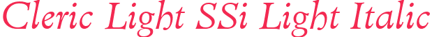 Cleric Light SSi Light Italic